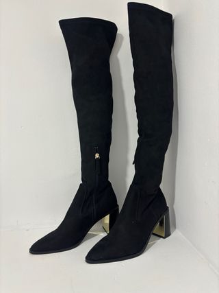 Botas altas Zara tacón dorado talla 39