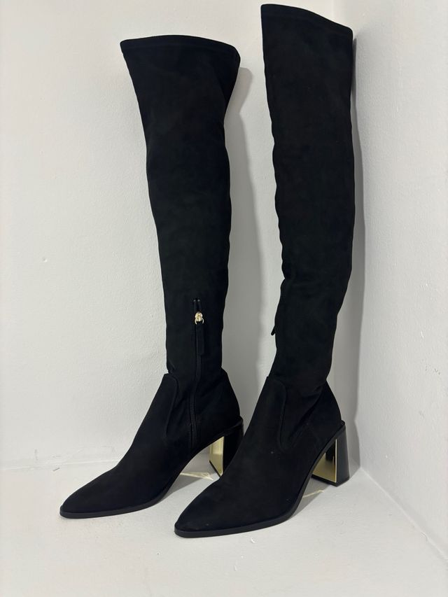 Botas altas Zara tacón dorado talla 39