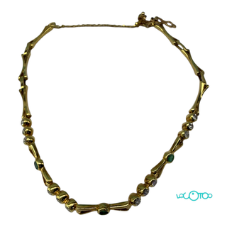 Pulsera Oro 18k Diamantes y Esmeraldas