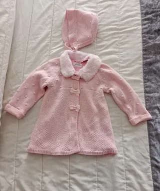 Abrigo y gorro Mayoral niña rosa