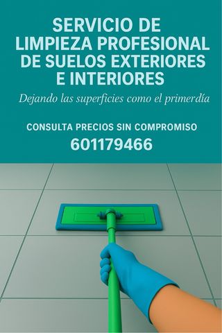 Limpieza de suelos interiores y exteriores.
