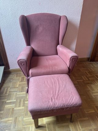 Butaca orejera individual rosa