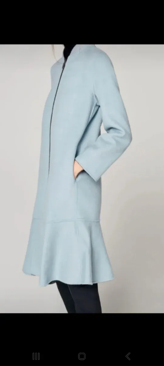 Abrigo de lana azul reversible