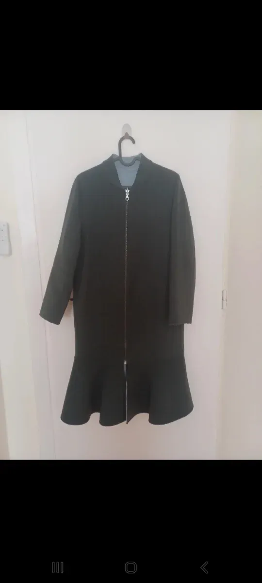 Abrigo de lana azul reversible