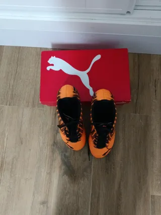 Zapatillas Fútbol Puma Hombre Tacos Naranja
