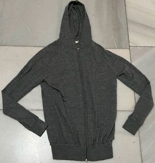 Sudadera Lana Merino Gris con Cremallera