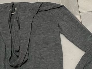 Sudadera Lana Merino Gris con Cremallera