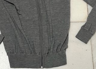 Sudadera Lana Merino Gris con Cremallera