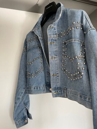 Giacca jeans borchie