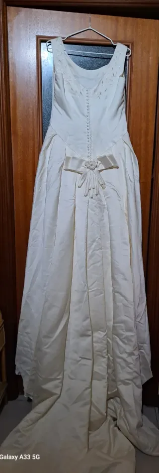 Vestido de Novia Beige/Blanco