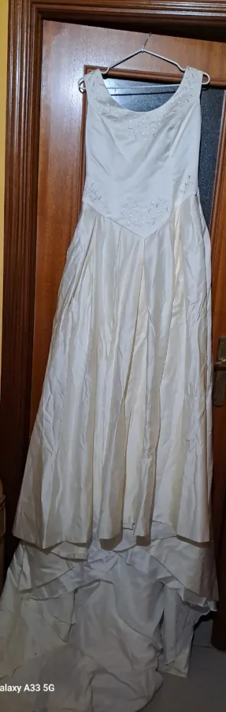 Vestido de Novia Beige/Blanco