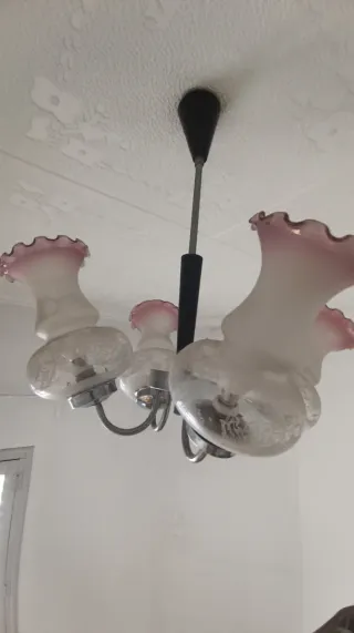 Lámpara Vintage Cristal Rosa