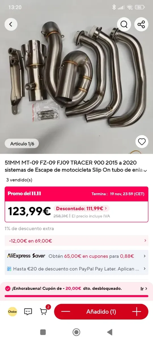 Colectores de escape Yamaha MT09, FZ09, FJ09 900