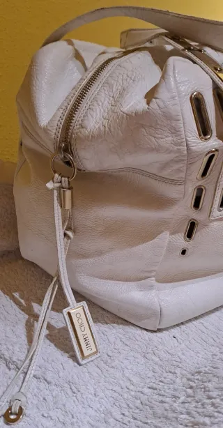 Bolso ORIGINAL Jimmy Choo Blanco y Dorado