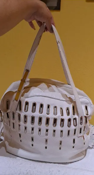 Bolso ORIGINAL Jimmy Choo Blanco y Dorado