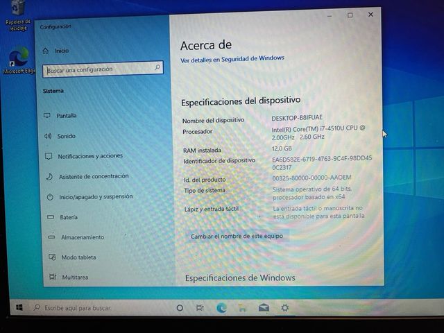 Portátil Acer i7 12GB RAM Nero