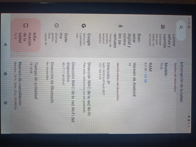 Tablet Negra y Multicolor