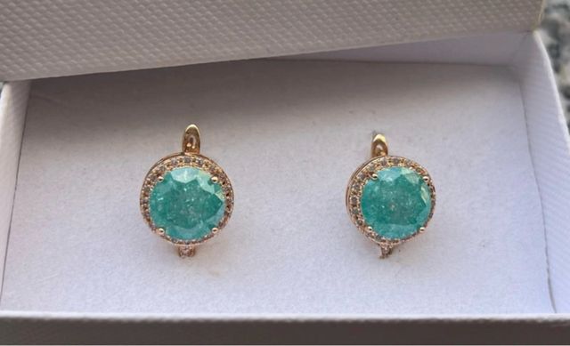 Orecchini placcati oro rosa con pietra turchese