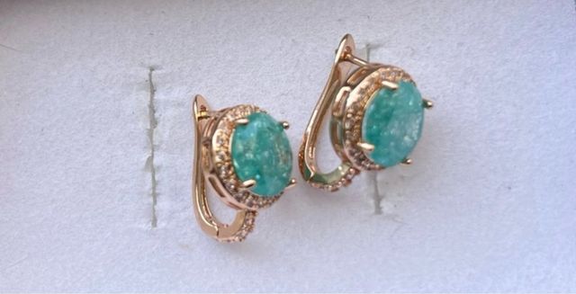 Orecchini placcati oro rosa con pietra turchese