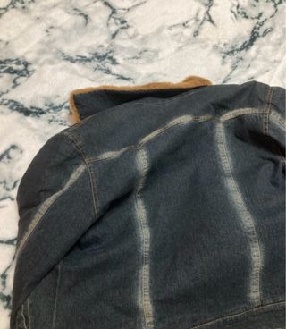 Giacca jeans vintage con pelo