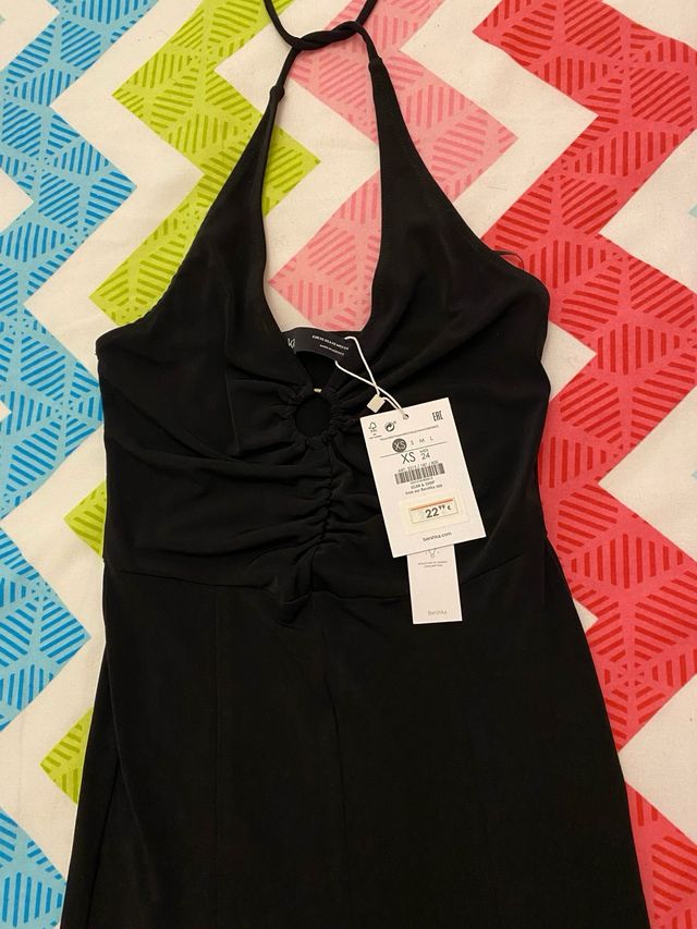 Mono largo Bershka negro halter