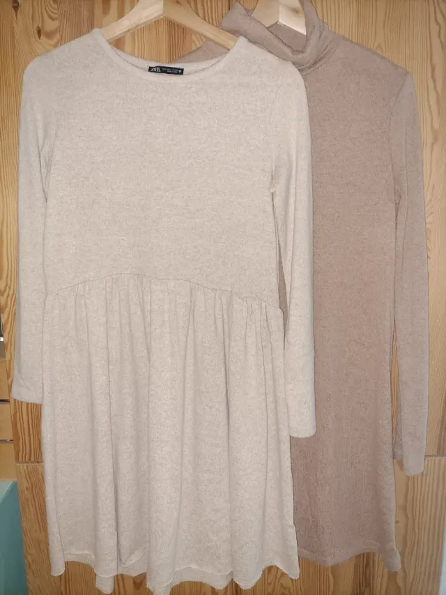 Lote 2 vestidos Zara beige/marrón
