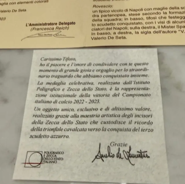 Medaglia Napoli Campione d'Italia 2022-2023