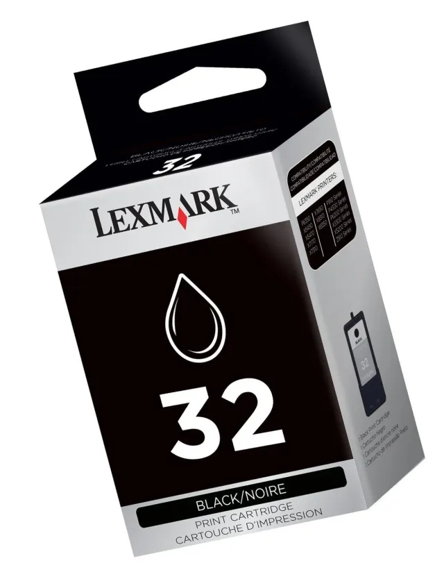 Tinteiro de impressão preto lacrado Lexmark 32