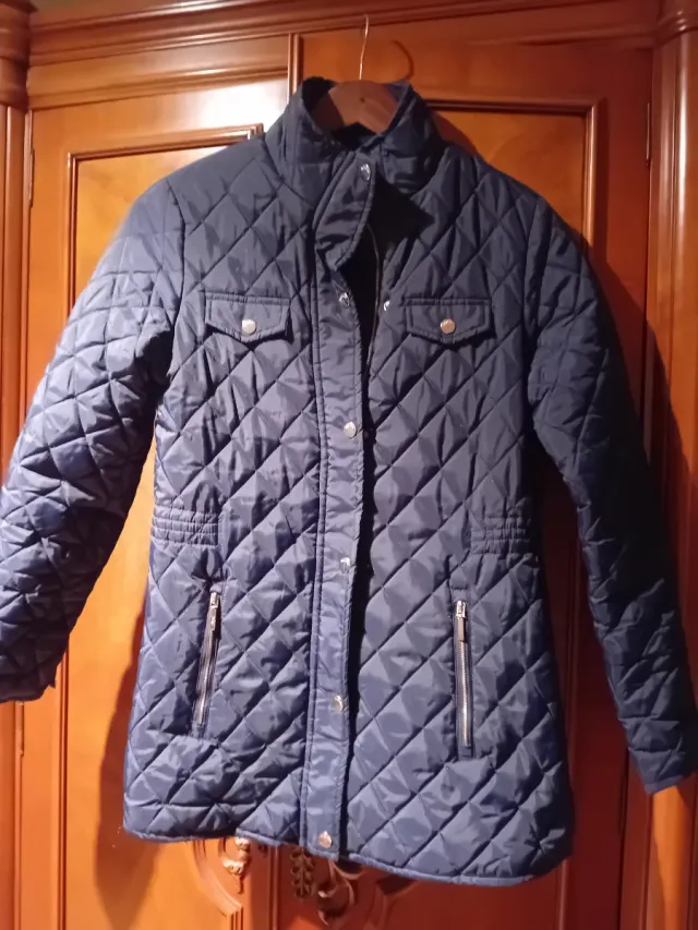 Abrigo acolchado azul mujer