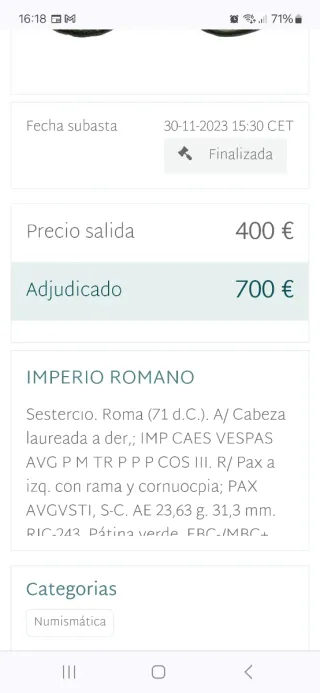 Sestercio de Augusto