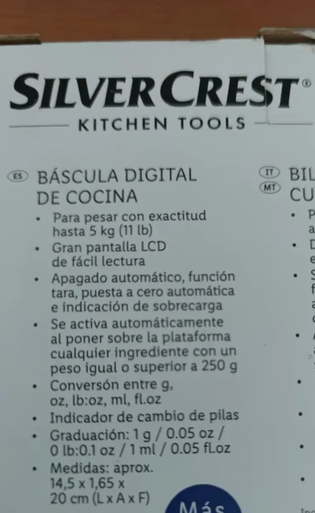 Báscula SilverCrest Digital de Cocina