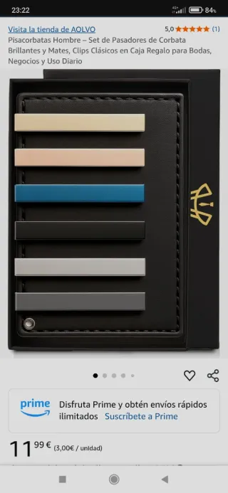 Set Pasadores Corbata AOLVO Brillantes y Mates.