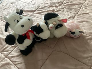 Set 4 peluche mucca