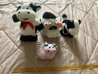 Set 4 peluche mucca