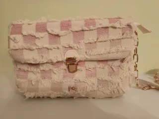 Bolso Punto Roma Rosa y Blanco Nuevo