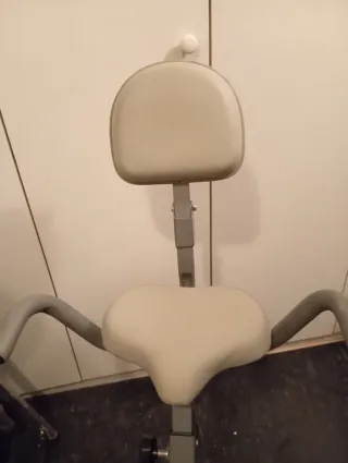 Bicicleta Estática Gris y Blanca