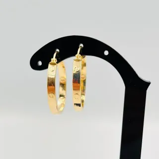 Pendientes Aro Tornillo 18K