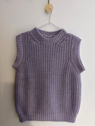 Gilet lana vintage lilla a maglia