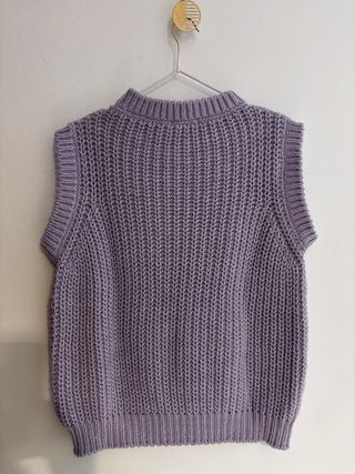 Gilet lana vintage lilla a maglia