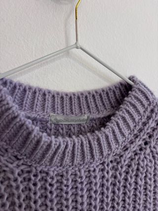 Gilet lana vintage lilla a maglia