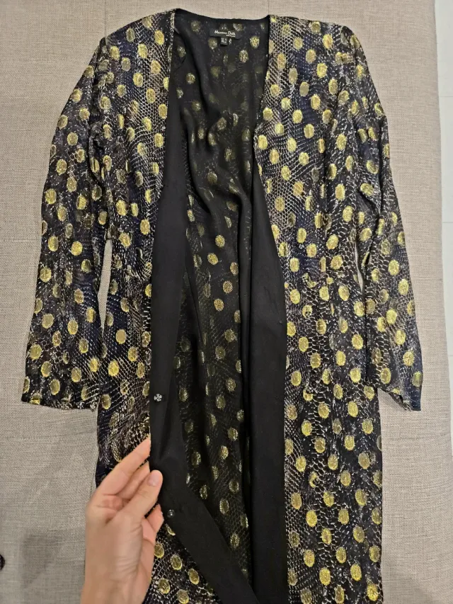 Vestido Massimo Dutti negro y dorado