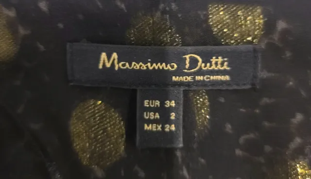 Vestido Massimo Dutti negro y dorado
