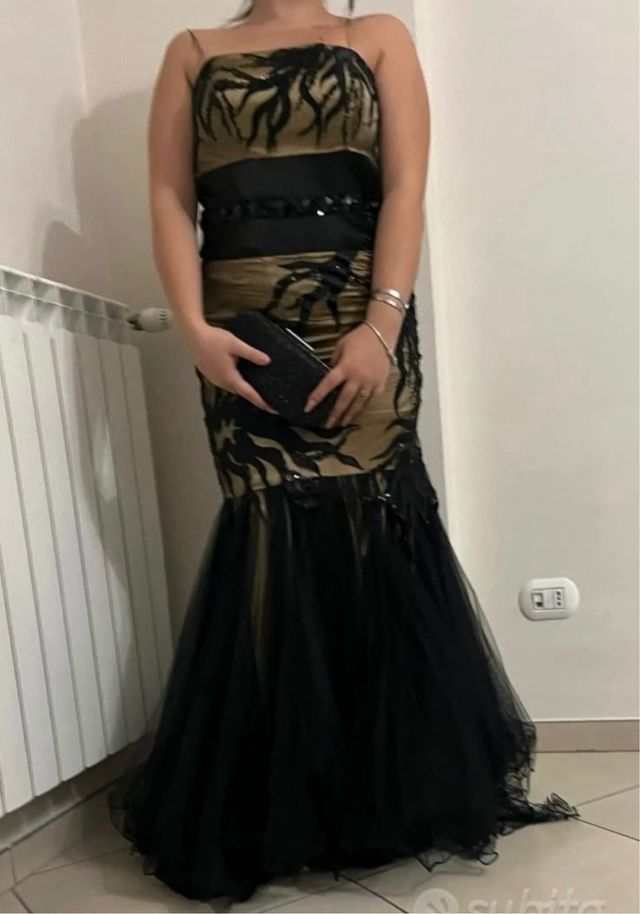 Vestito da cerimonia oro e nero