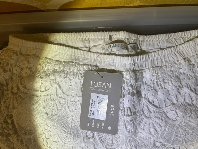 Pantalón corto encaje blanco talla 16 años