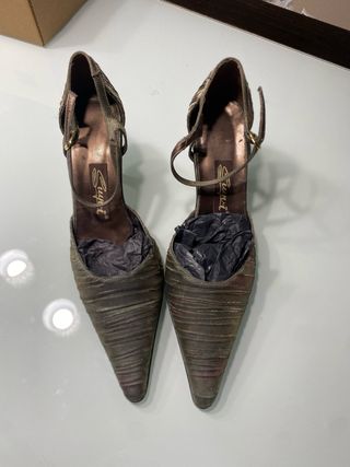 Zapatos de tacón verdes talla 37