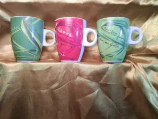 Set 3 Tazzine da Caffè con Piattini