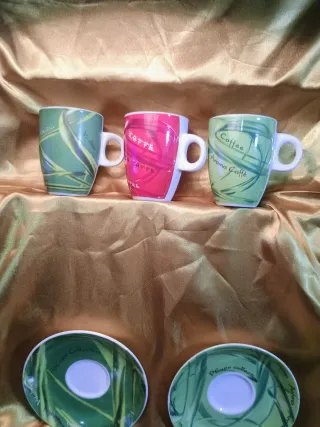 Set 3 Tazzine da Caffè con Piattini