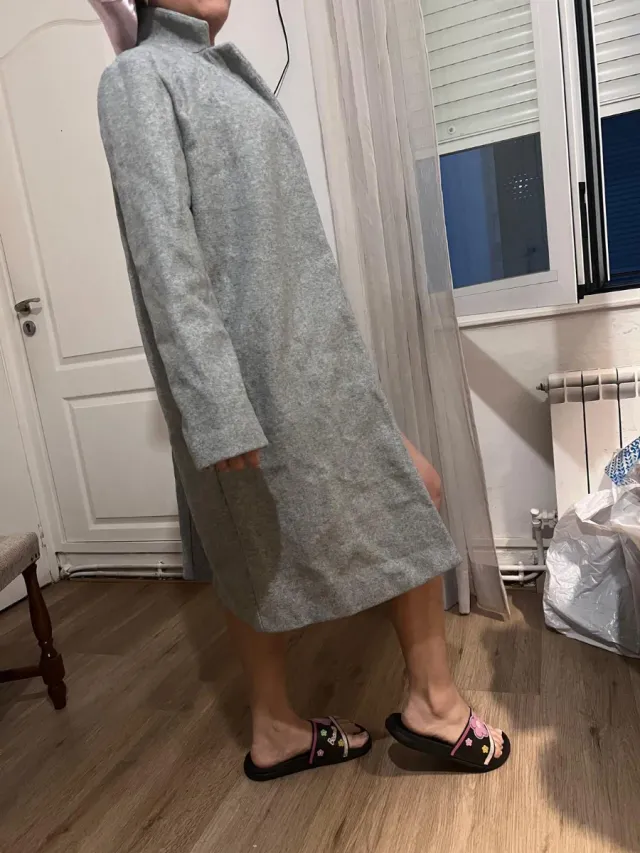 Gabardina Zara Gris Talla L