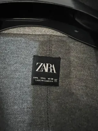 Gabardina Zara Gris Talla L
