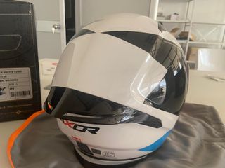 Casco AXOR Hunter Turbo Blanco Rojo Azul Talla L